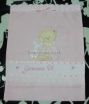 Set per nascita - Fiocco nascita, bavette e sacchetto elegante con orsetto per Gemma