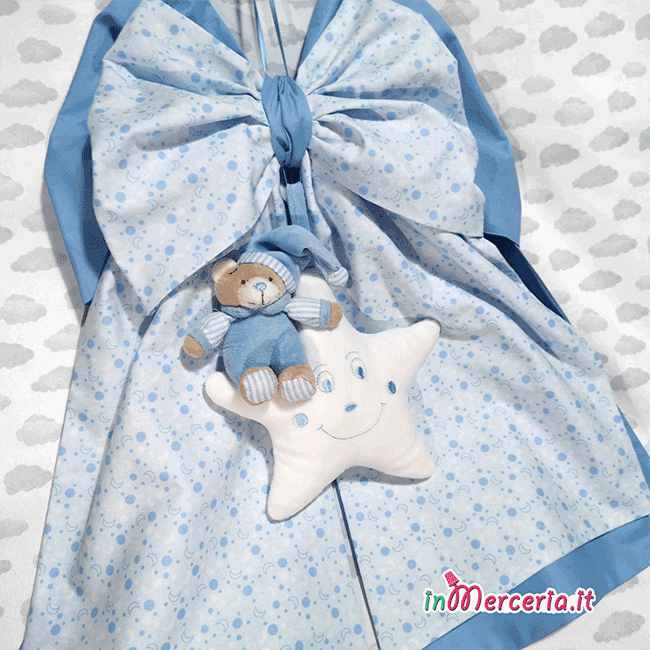 Set nascita neonato – Lenzuolino e copertina con orsetti e iniziali per  Gabriele – Gift – Ricamo e cucito